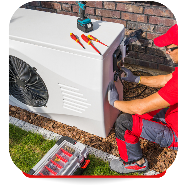 HVAC technician servicing unit